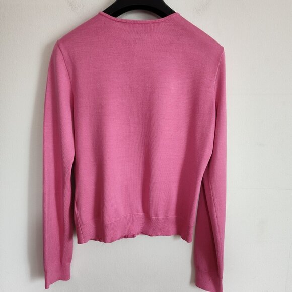 Ladies SZ PS Lauren Ralph Lauren Pink Silk Cardigan - Picture 2 of 3